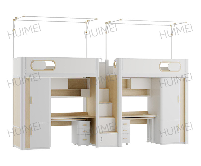 Cama de apartamento de estudo e descanso integrado, cama de apartamento multifuncional de dormitório universitário, cama de apartamento estudantil modular, cama de combinação multifuncional, cama de apartamento espacial independente
