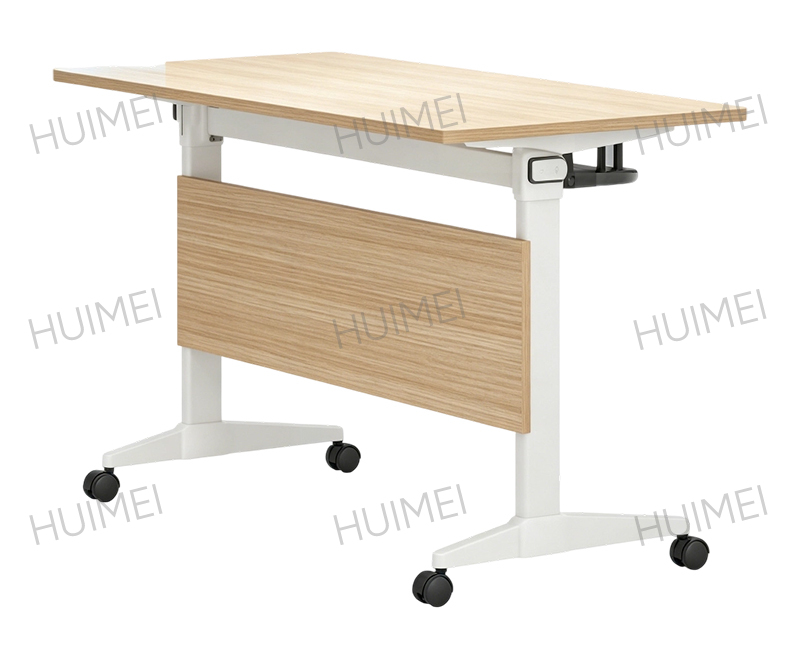 Mesa estreita de cor madeira natural Huimei HMZX-001 com rodas